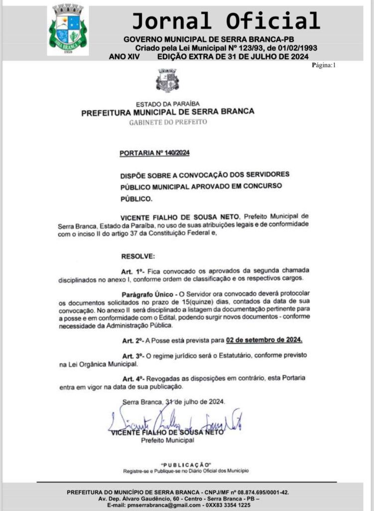 conv-1-1-751x1024 Prefeitura de Serra Branca publica segunda convocação para posse de aprovados em concurso público